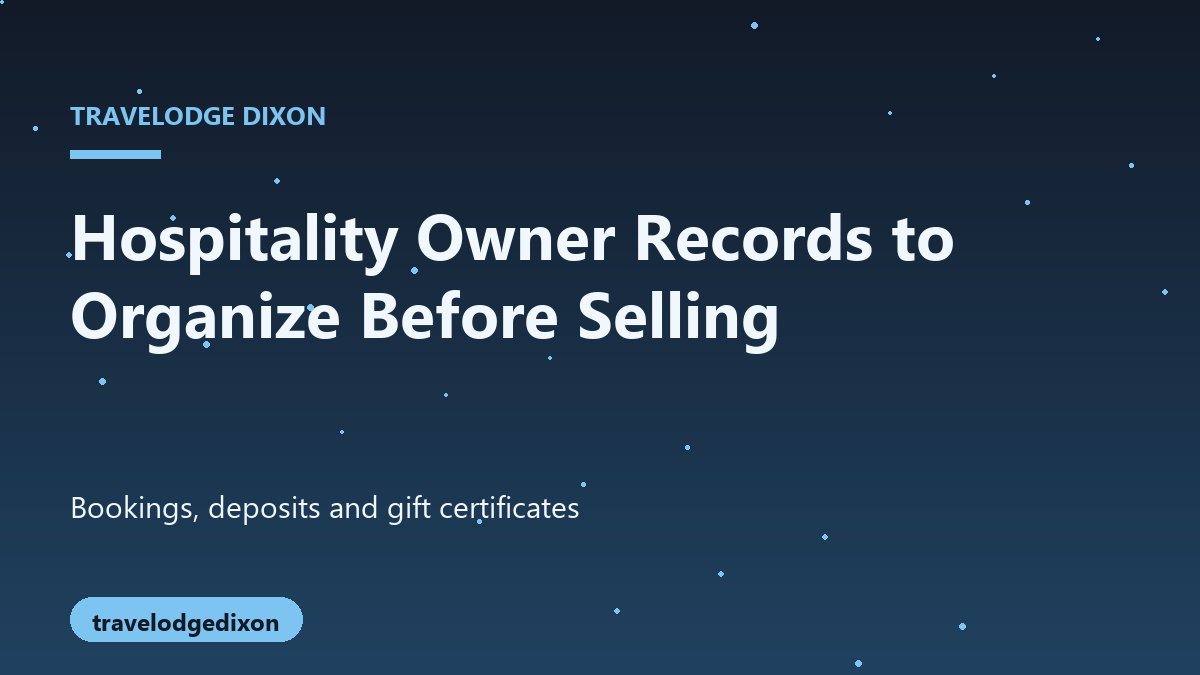Hospitality records organized before a local business sale
