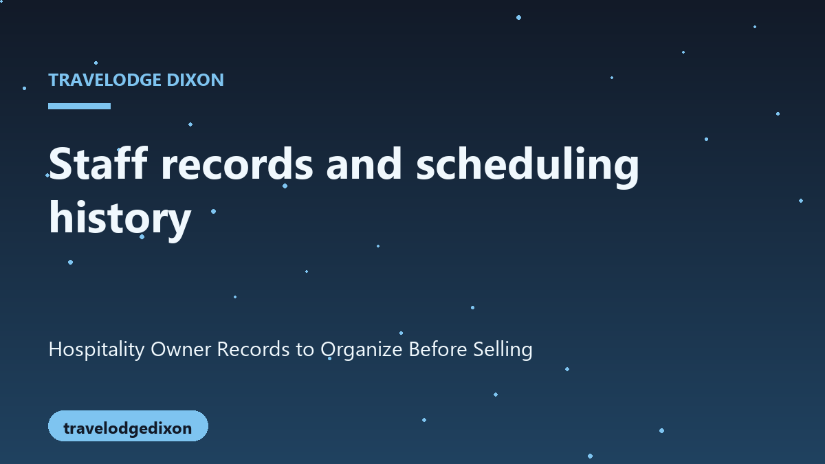 Hospitality records organized before a local business sale